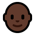 👨🏿‍🦲 man: dark skin tone, bald display on Windows